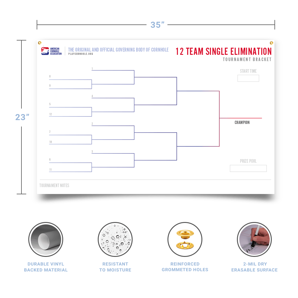 Cornhole Tournament Brackets - 64 Team 106305 | American Cornhole Association