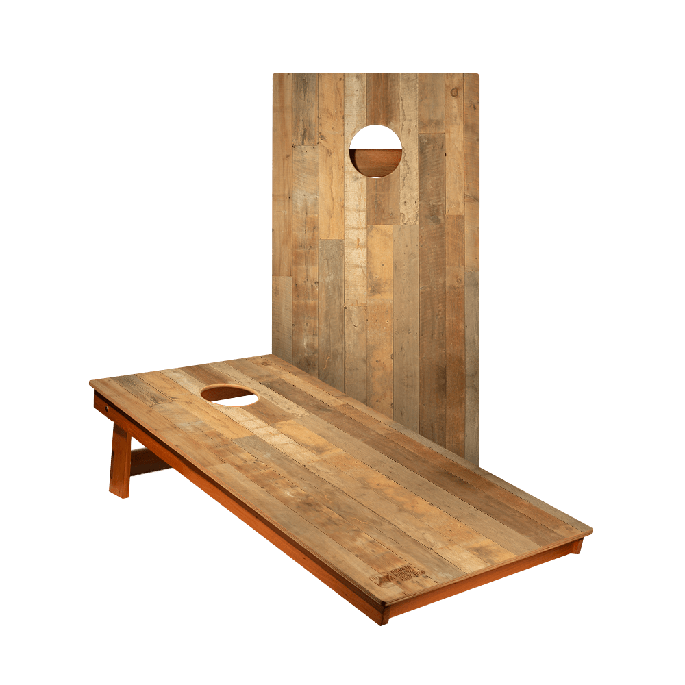 Distressed Wood Backyard 2400 Cornhole Boards, - American Cornhole Association