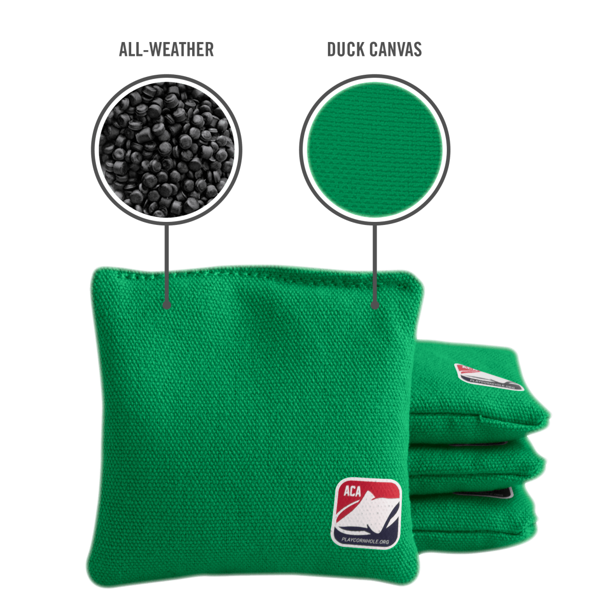 Green Daily 44x Cornhole Bags - American Cornhole Association