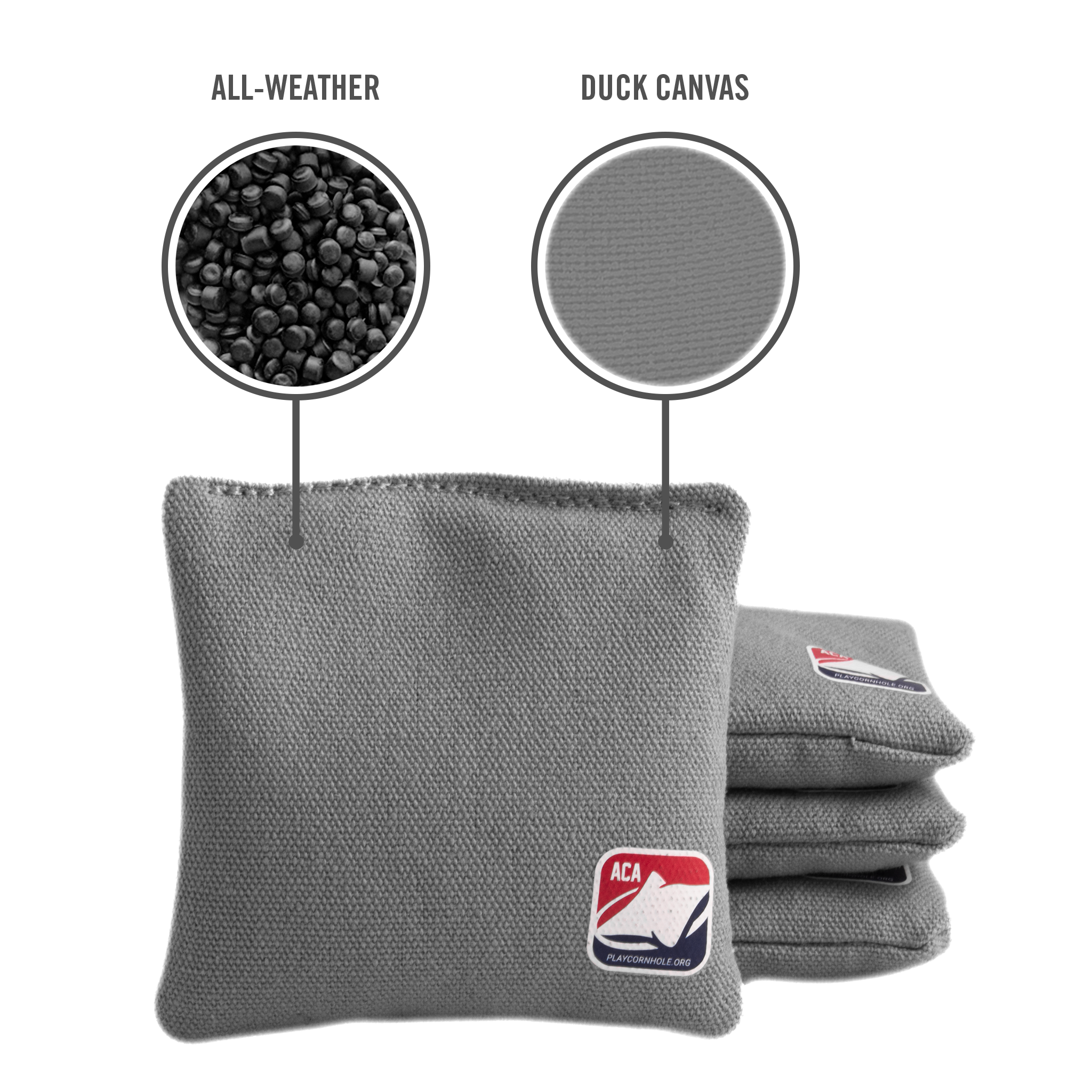 4-in Daily 44x Gray Recreational Cornhole Bags