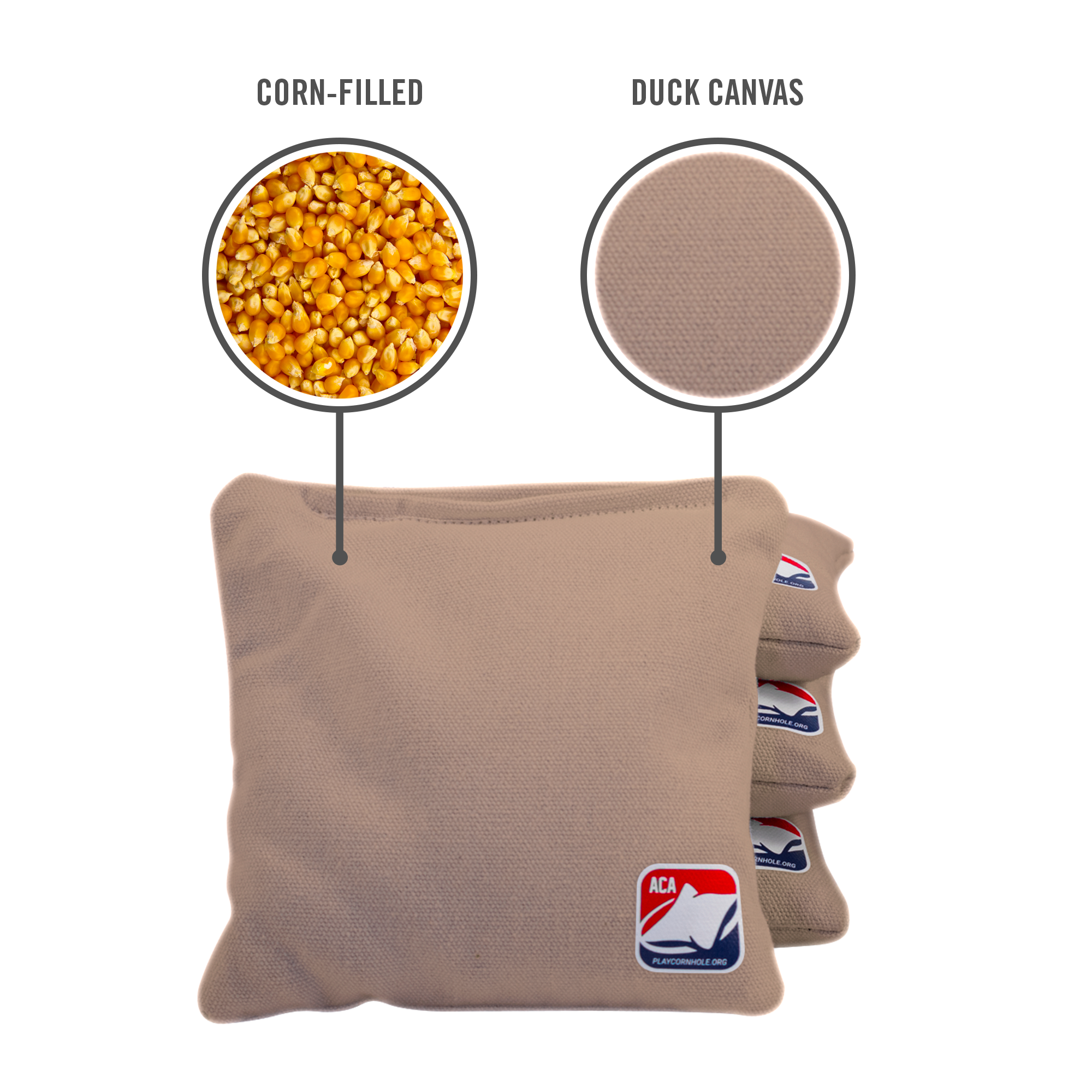 6-in Daily 66 Khaki Competition Regulation Cornhole Bags
