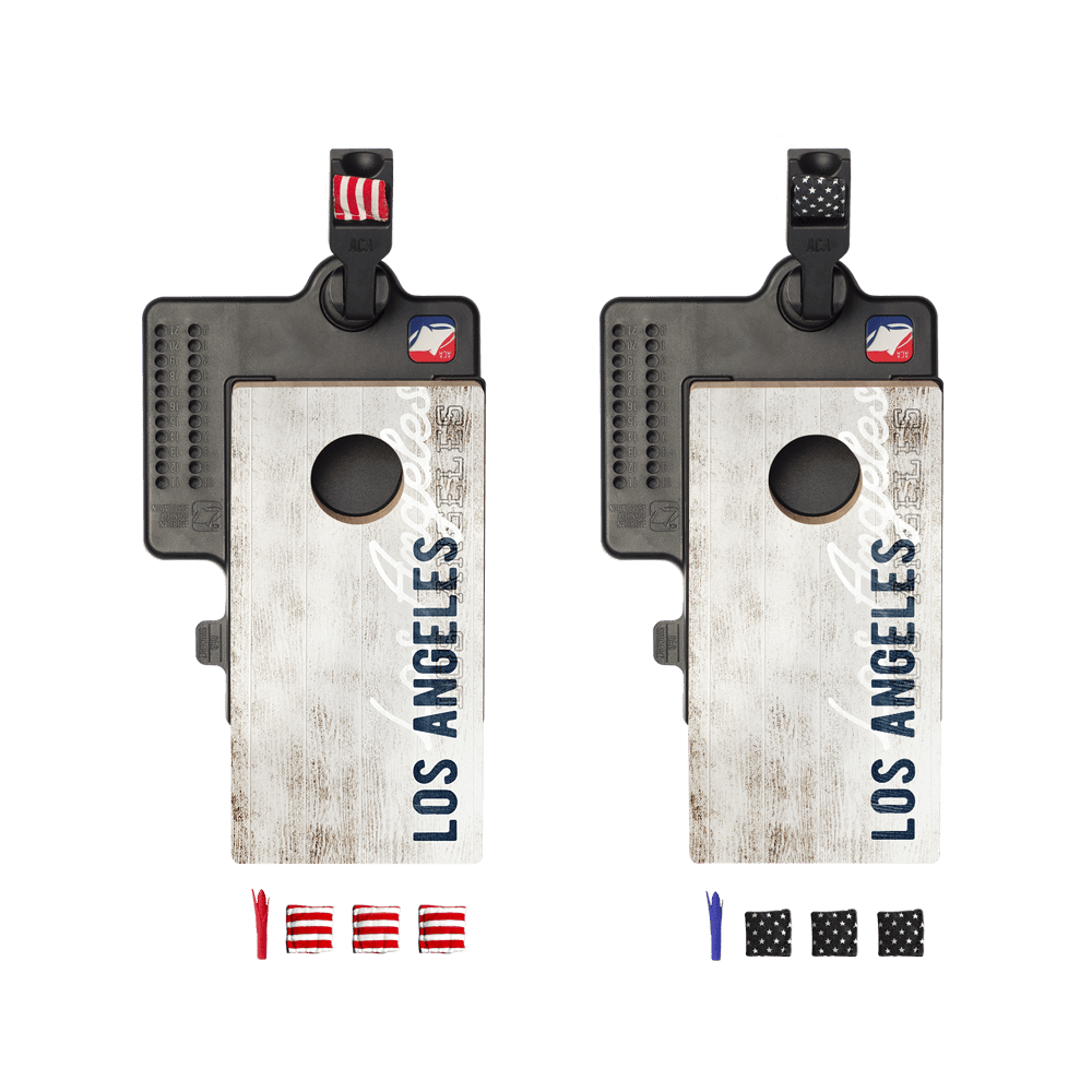 Los Angeles Blue Football Vintage Gameday Double Chuck Mini Cornhole Tabletop Game - 105790 - 28 | American Cornhole Association