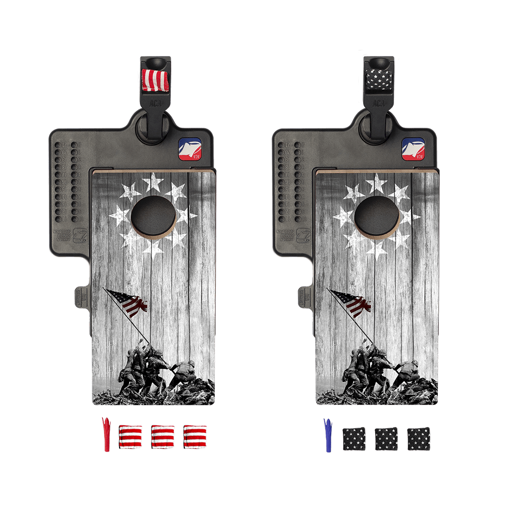Raise The Flag Double Chuck Mini Cornhole Tabletop Game, - American Cornhole Association