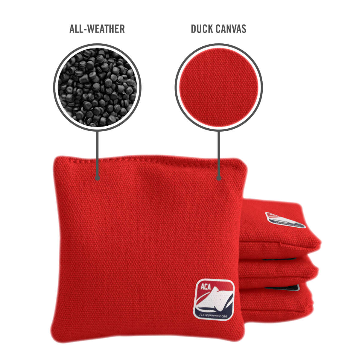 Red Daily 44x Cornhole Bags - American Cornhole Association