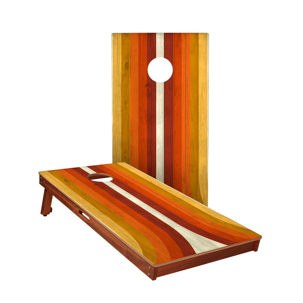 Retro Orange Curved Sig Pro Cornhole Boards, - American Cornhole Association