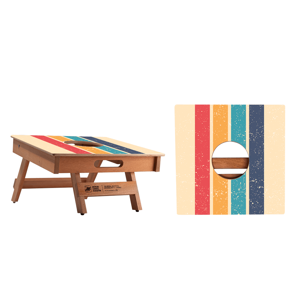Retro Stripes Cornhole Airmail Box, - American Cornhole Association