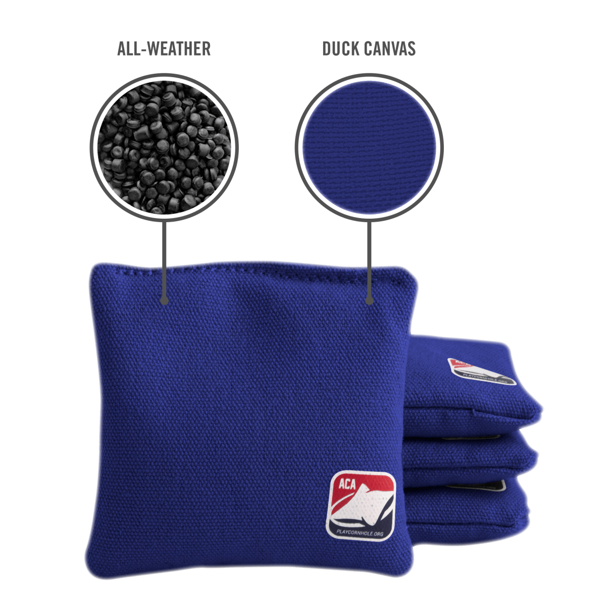 Royal Blue Daily 44x Cornhole Bags - American Cornhole Association