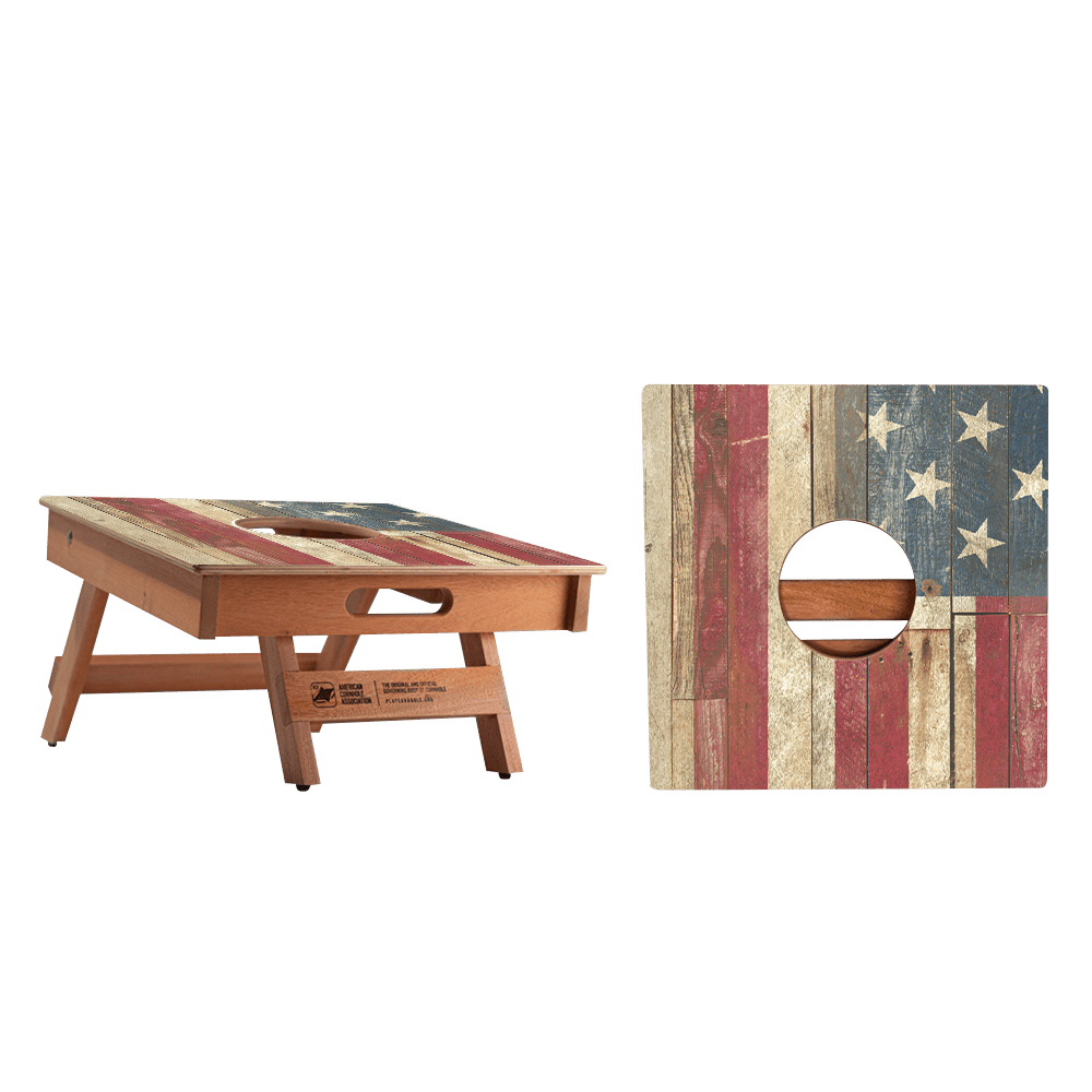 Rustic USA Flag Cornhole Airmail Box, - American Cornhole Association