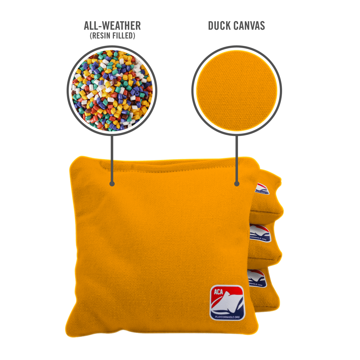 Yellow Daily 66x Cornhole Bags - American Cornhole Association