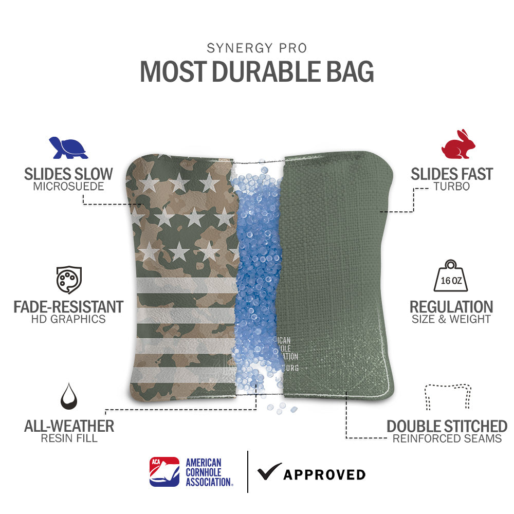 American Flag Camouflage Synergy Pro Cornhole Bags