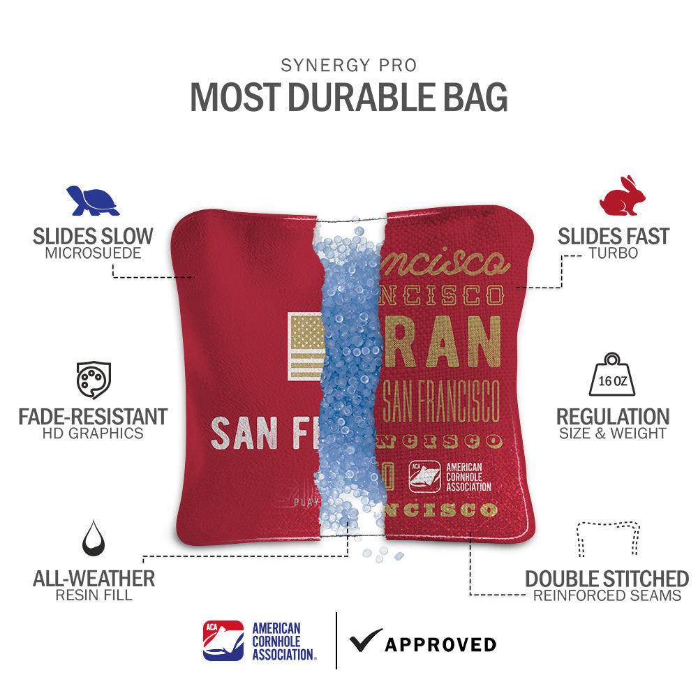 San Francisco Football Vintage Gameday Synergy Pro Cornhole Bags