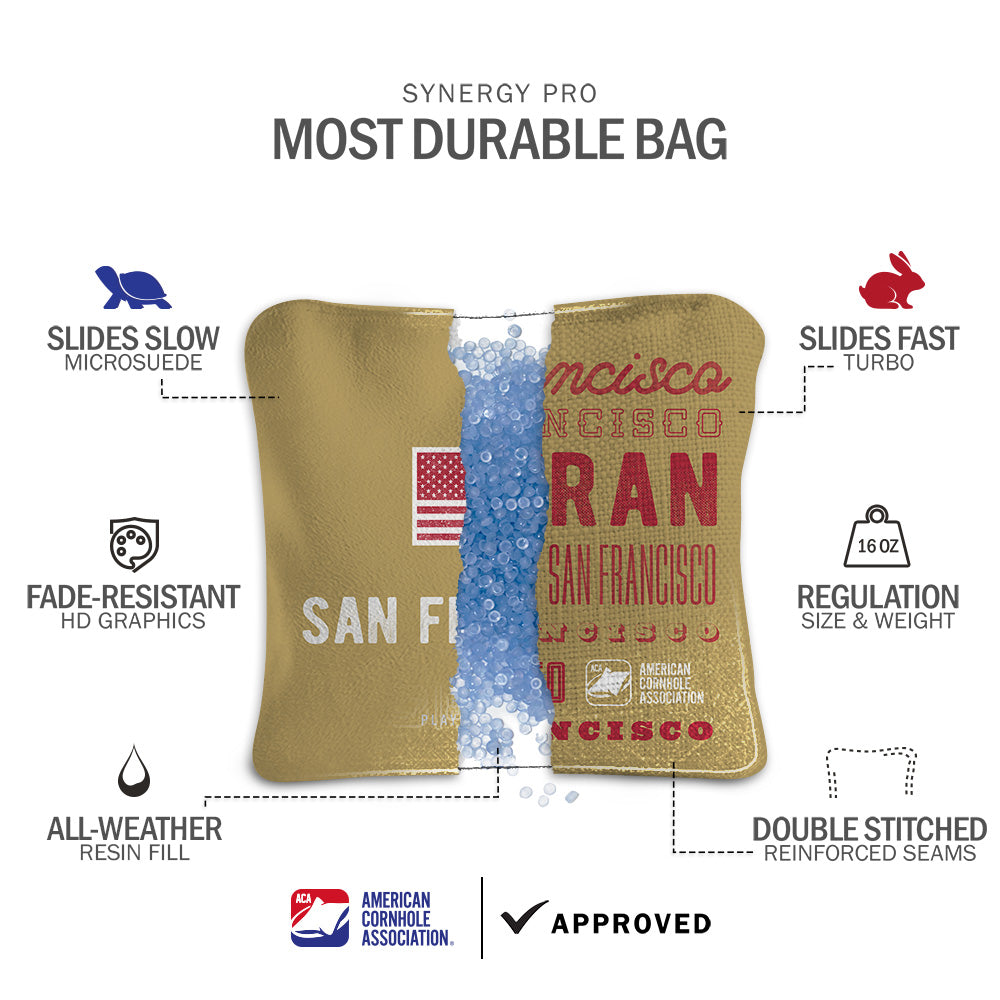 San Francisco Football Vintage Gameday Synergy Pro Cornhole Bags