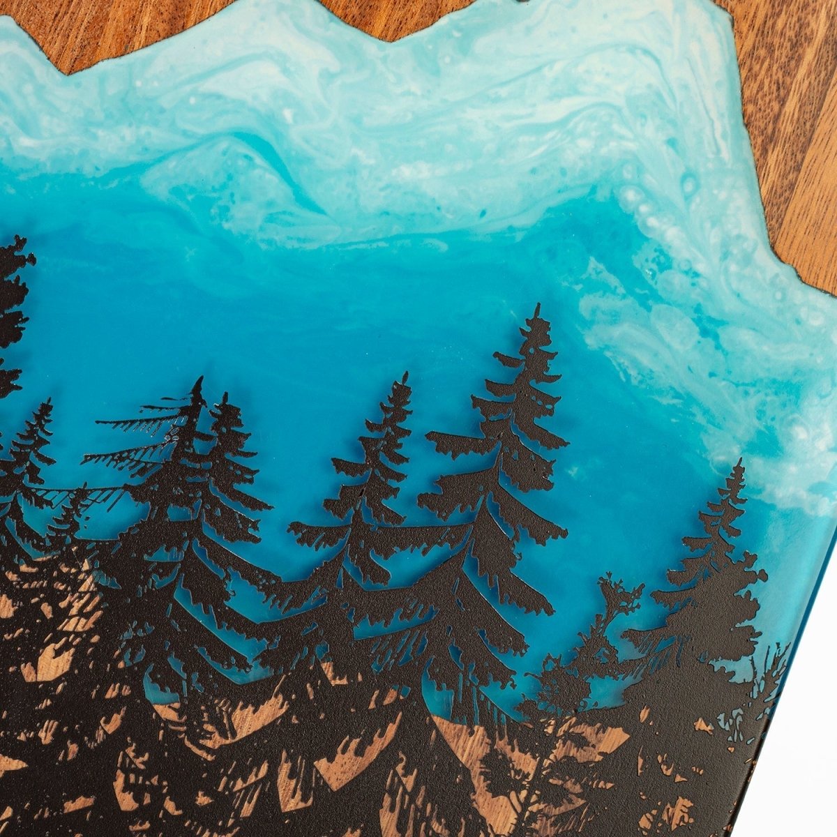 1ft x 2ft Blue Mountain Epoxy Resin Wood Compact Travel Cornhole Board Set, - American Cornhole Association