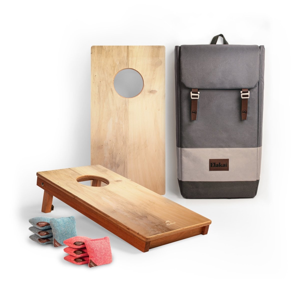 1ft x 2ft Light Beachwood Compact Travel Cornhole Board Set, - American Cornhole Association