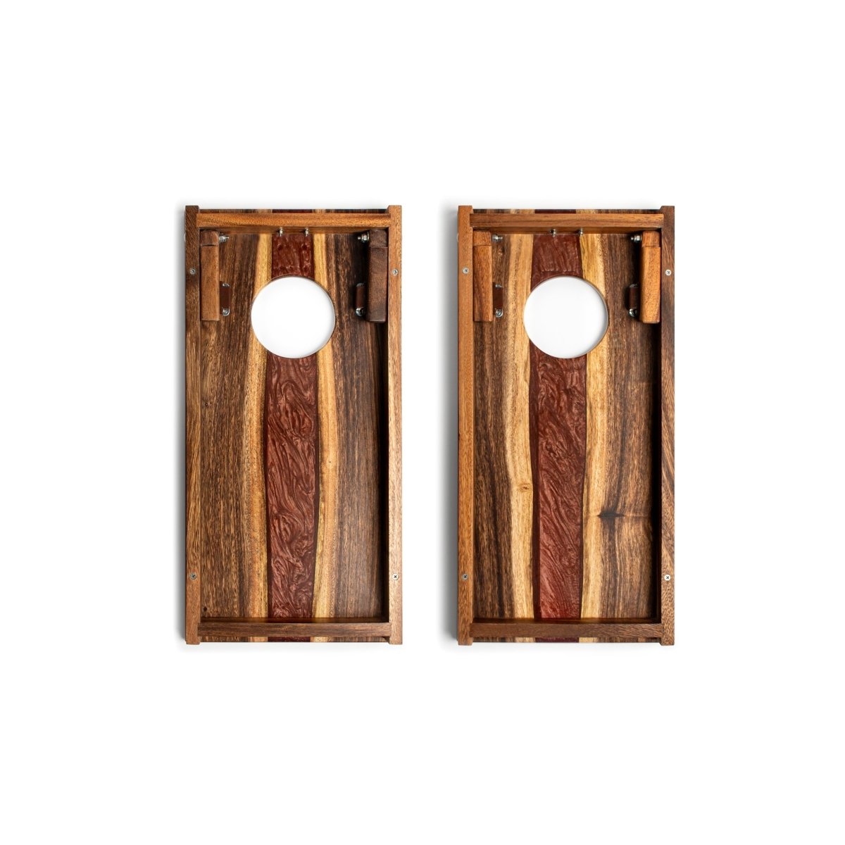 1ft x 2ft One of a Kind Epoxy Resin Wood Compact Travel Cornhole Board Set - Bronze EGCH12RLE - 12 - WB | American Cornhole Association