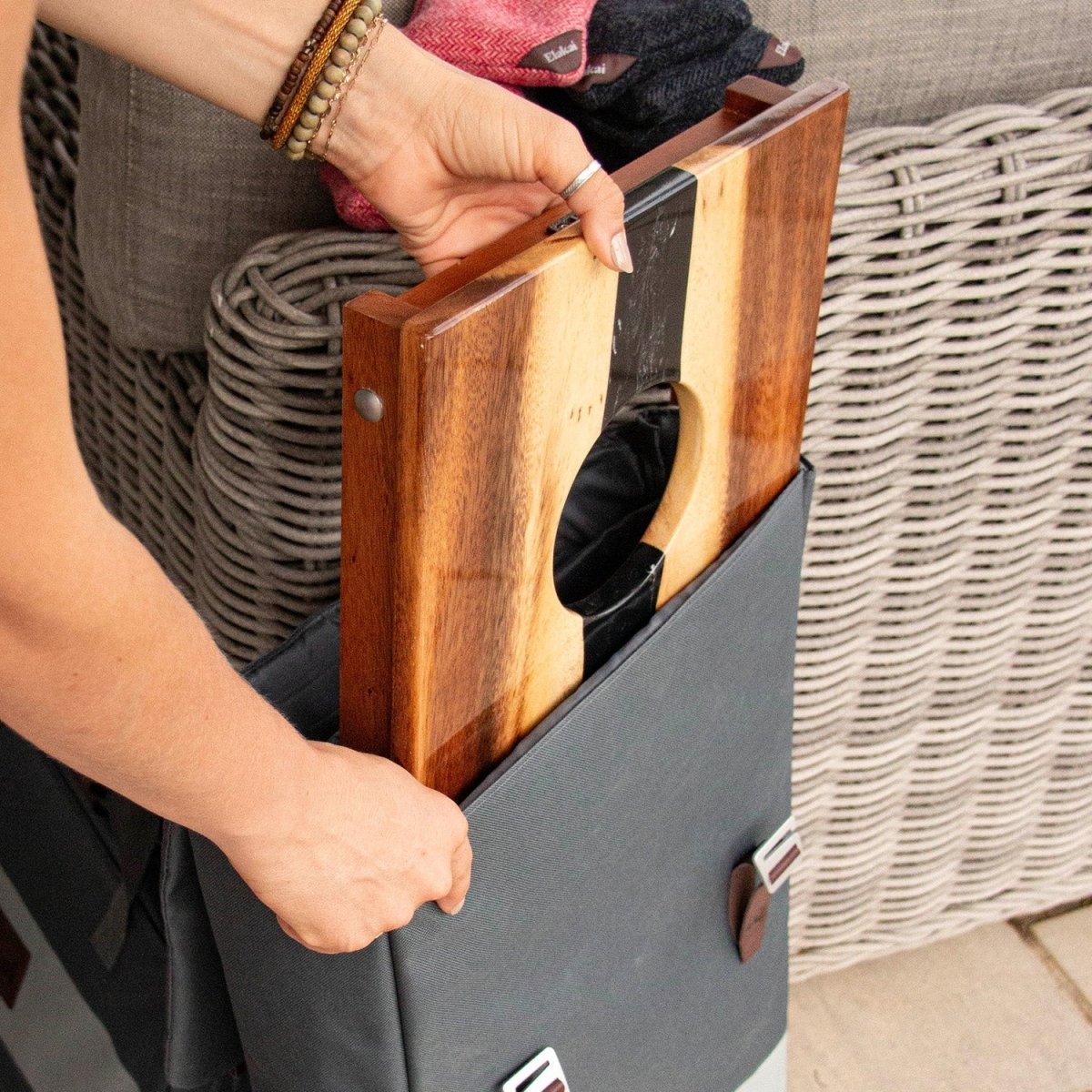 1ft x 2ft Resin & Wood Travel Cornhole Set | Live Edge River Collection - Bronze EGCH12RLE-12-WB | American Cornhole Association