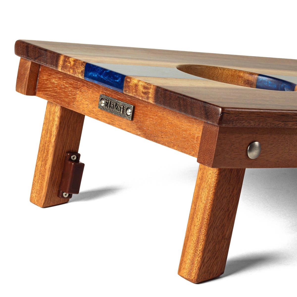 1ft x 2ft Resin & Wood Travel Cornhole Set | Live Edge River Collection - Bronze EGCH12RLE-12-WB | American Cornhole Association