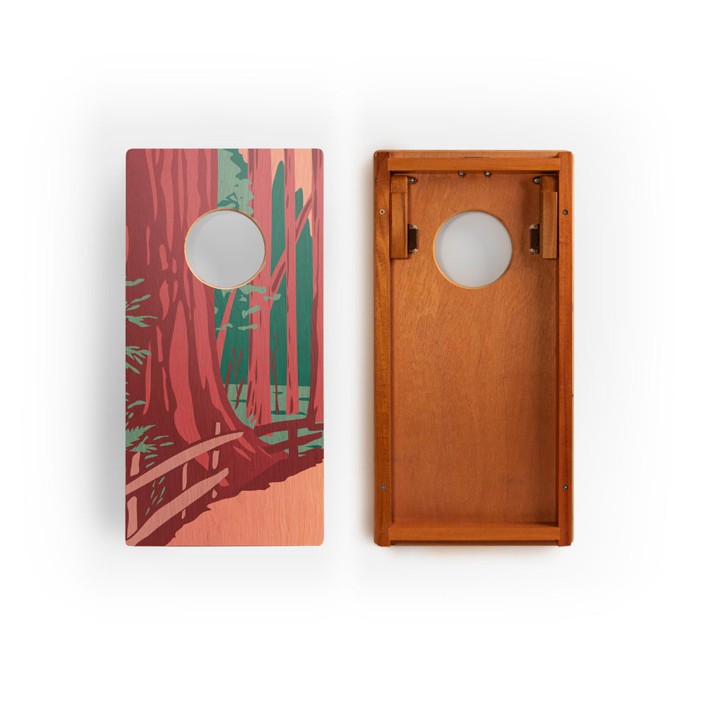 1ft x 2ft Redwoods Compact Travel Cornhole Board Set