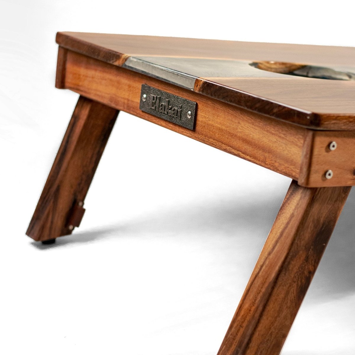 2ft x 4ft Resin & Wood Classic Cornhole Set | Live Edge River Collection - Gray Stone EGCH24RLE-10 | American Cornhole Association