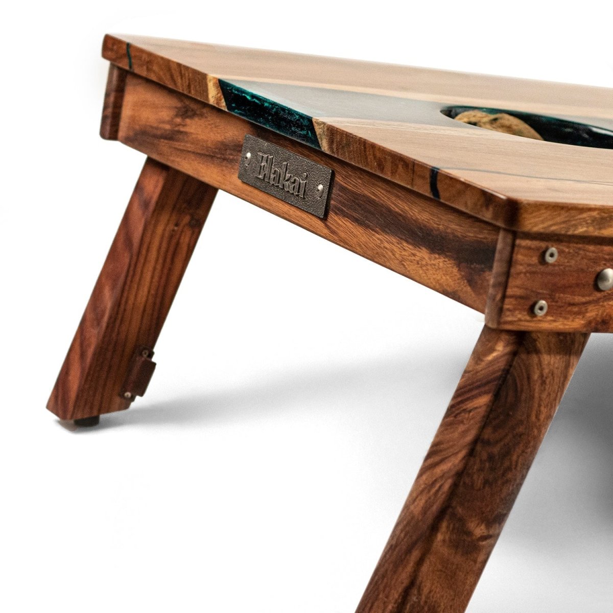 2ft x 4ft Resin & Wood Classic Cornhole Set | Live Edge River Collection - Green Pearl EGCH24RLE-01 | American Cornhole Association