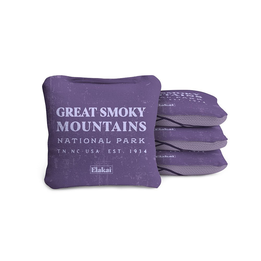 4 - in Travel Dual - Sided Cornhole Bags | National Parks Collection - Great Smoky Mountains Purple EGCB44TS-31 | American Cornhole Association