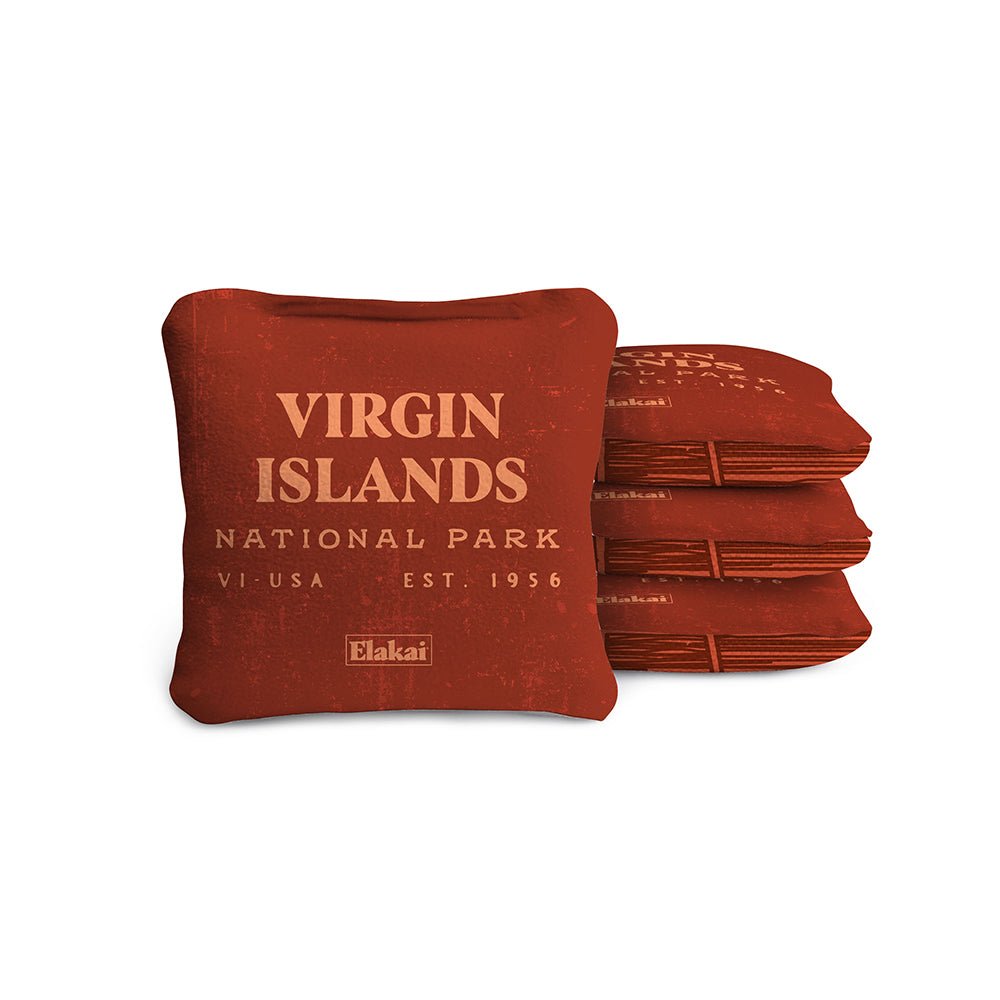 4 - in Travel Dual - Sided Cornhole Bags | National Parks Collection - Virgin Islands Scarlet EGCB44TS-46 | American Cornhole Association