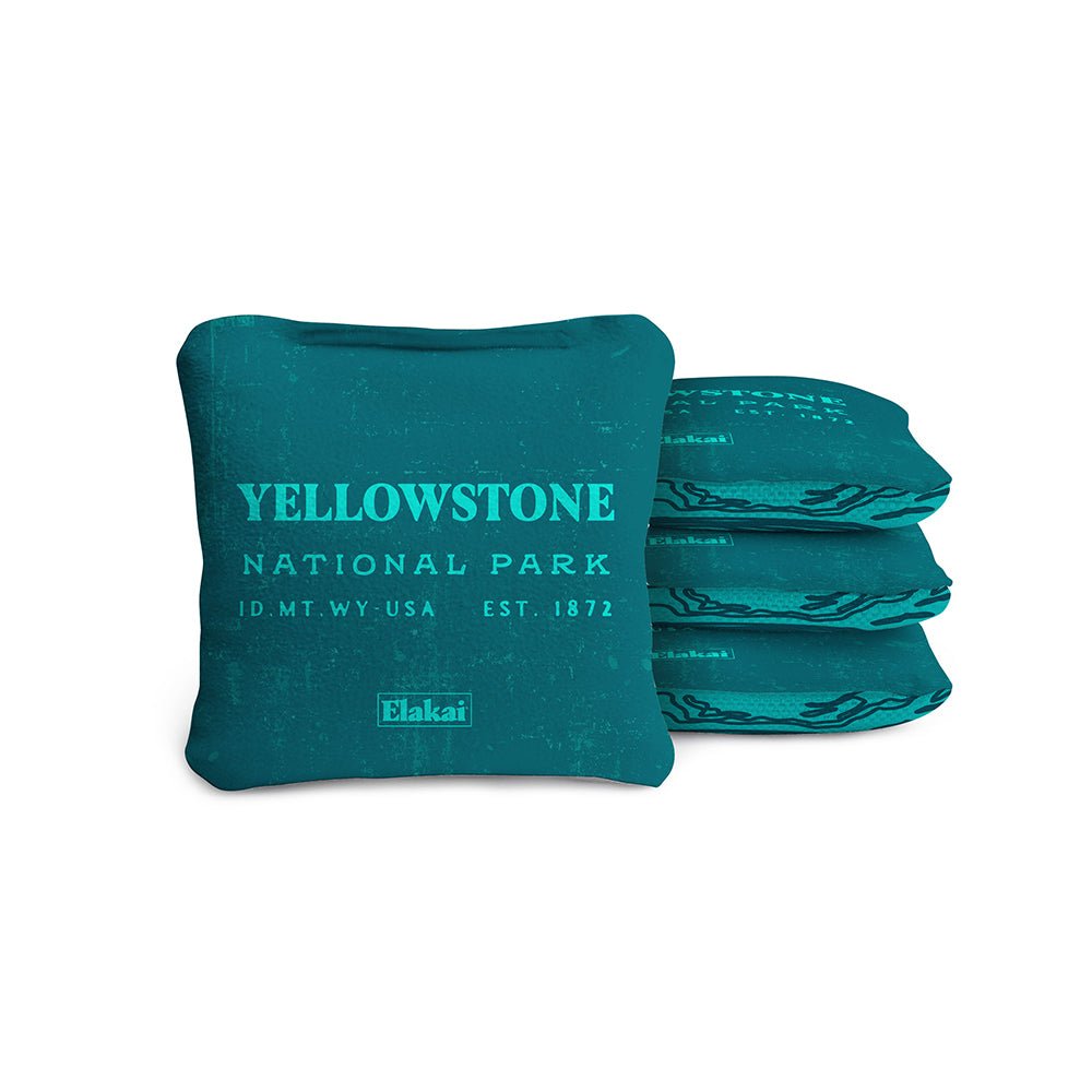 4 - in Travel Dual - Sided Cornhole Bags | National Parks Collection - Yellowstone Teal EGCB44TS-49 | American Cornhole Association