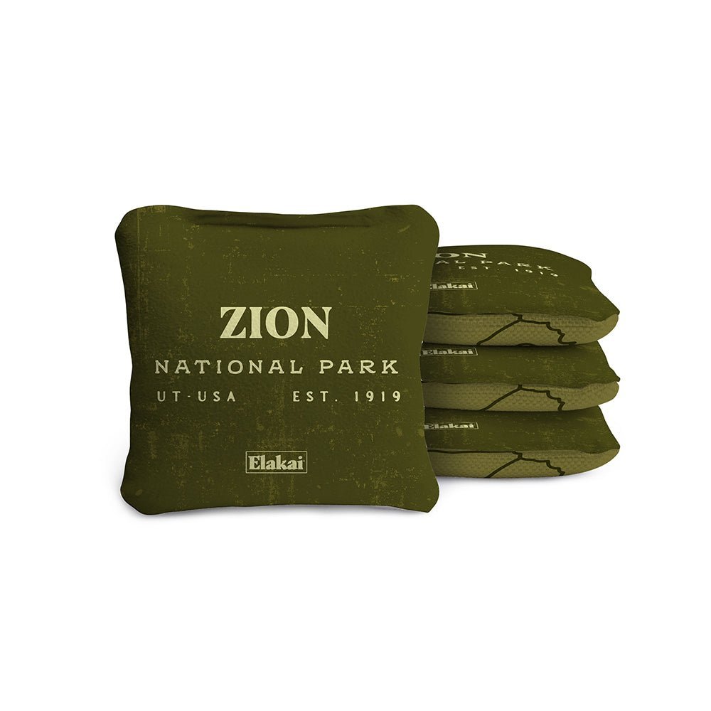 4 - in Travel Dual - Sided Cornhole Bags | National Parks Collection - Zion Olive EGCB44TS-53 | American Cornhole Association