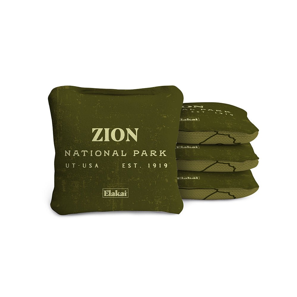 4 - in Travel Dual - Sided Cornhole Bags | National Parks Collection - Zion Olive EGCB44TS-53 | American Cornhole Association