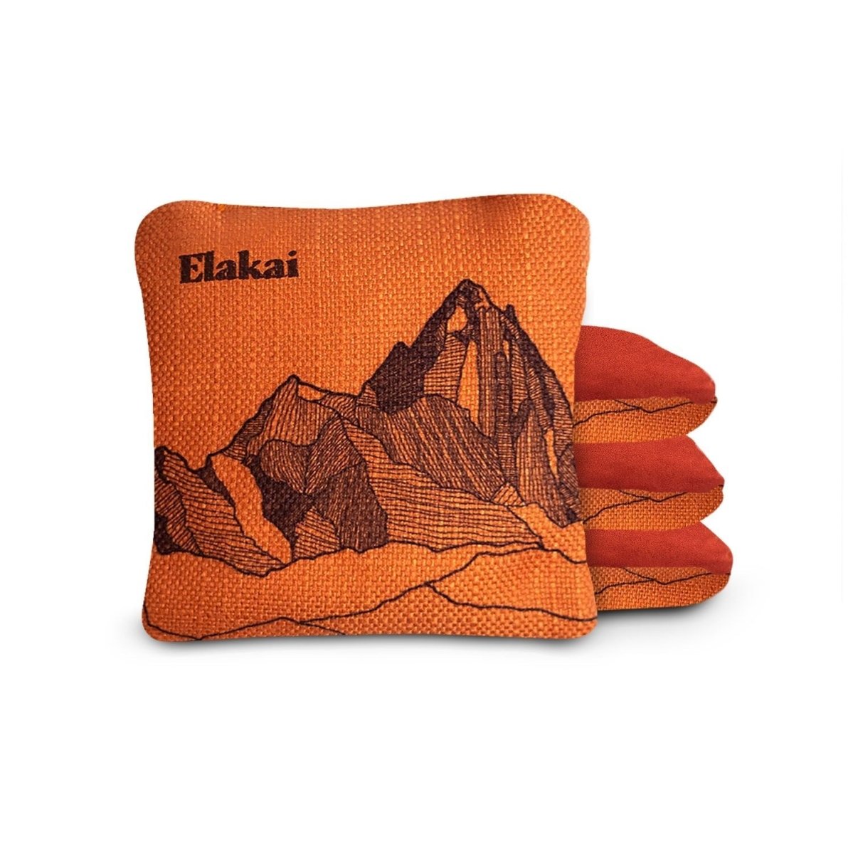 6 - in Dual - Sided Cornhole Bags | Mt. Elakai Design Collection - Orange Horizon EGCB66TS-01 | American Cornhole Association