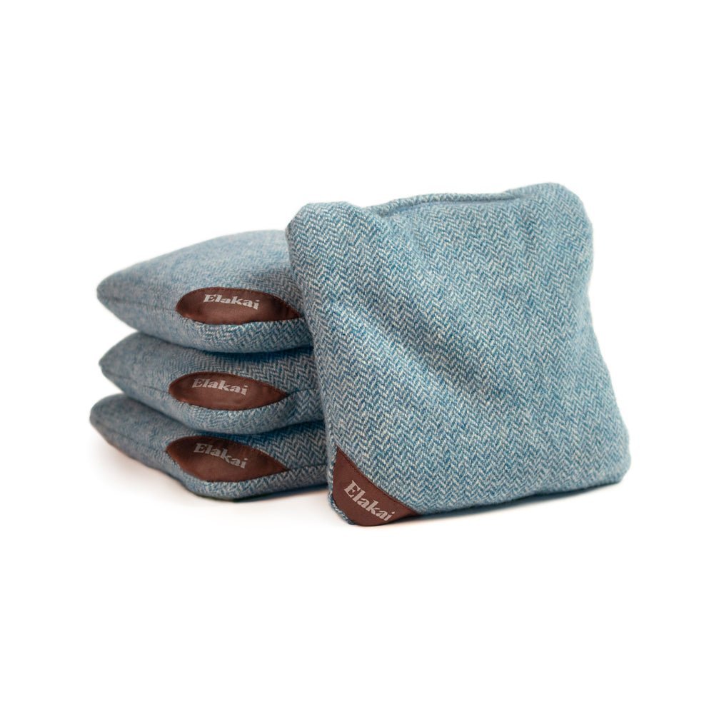 6 - in Herringbone Cornhole Bags | Premium All - Weather Collection - Sky Blue EGCB66H-02 | American Cornhole Association