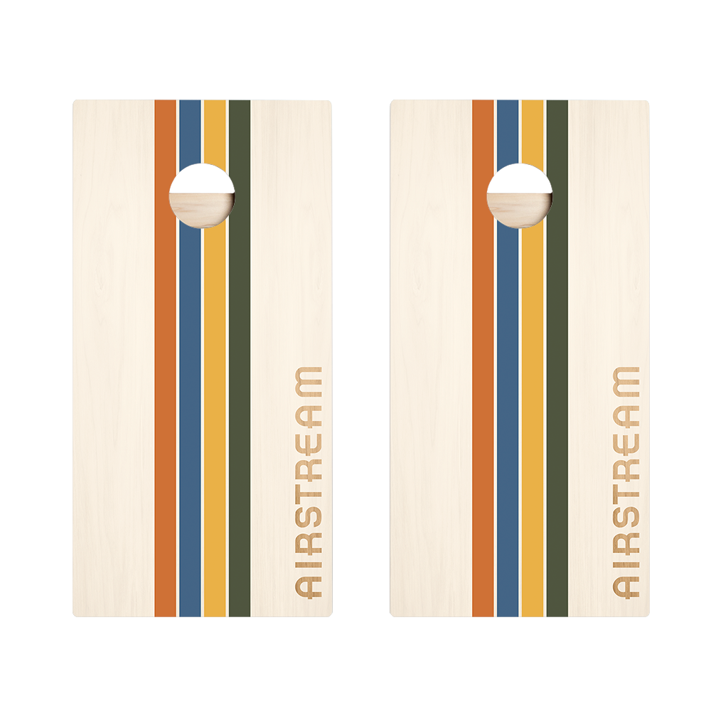 Airstream Retro Stripes Cornhole Boards