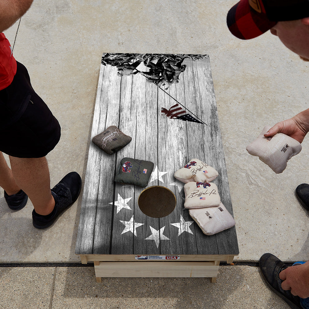 Raise The Flag Star Cornhole Boards
