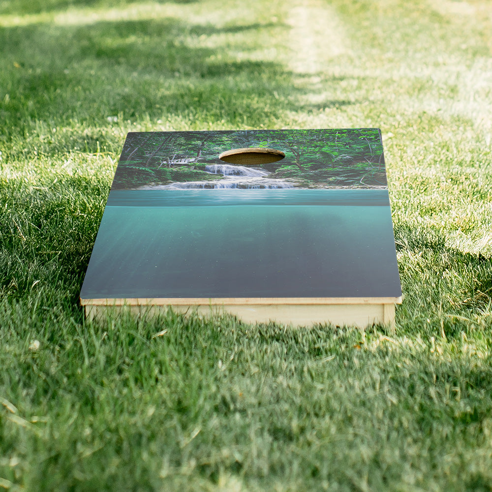 Forest Waterfall Star Cornhole Boards