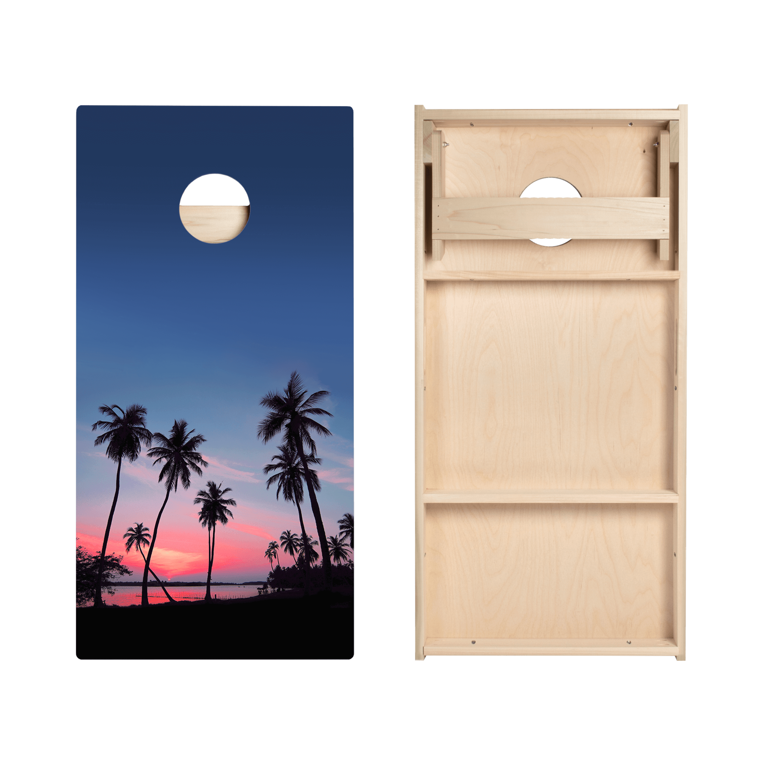 Palm Tree Sunset Star Cornhole Boards