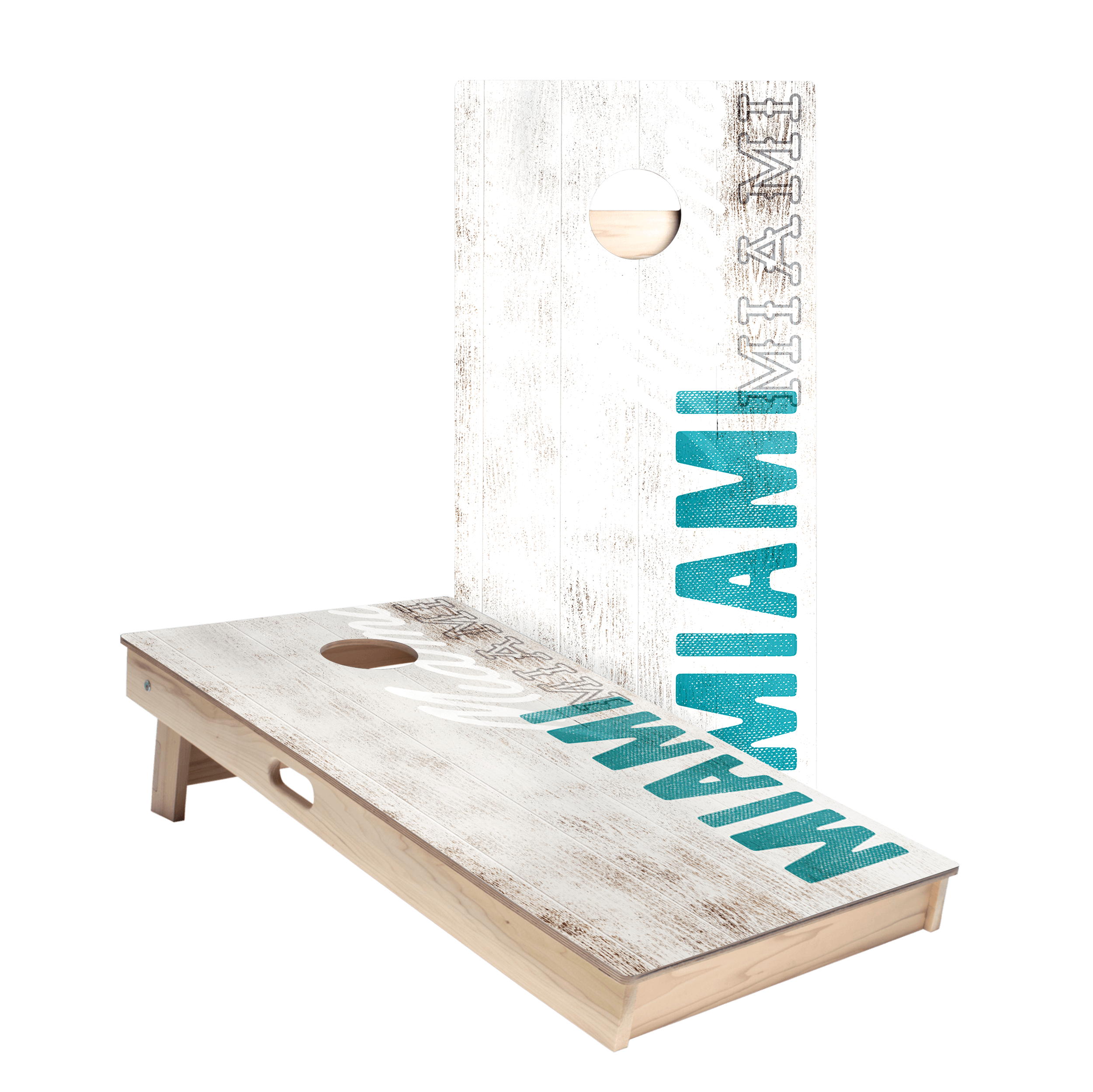 Miami Football Vintage Gameday Star Cornhole Boards