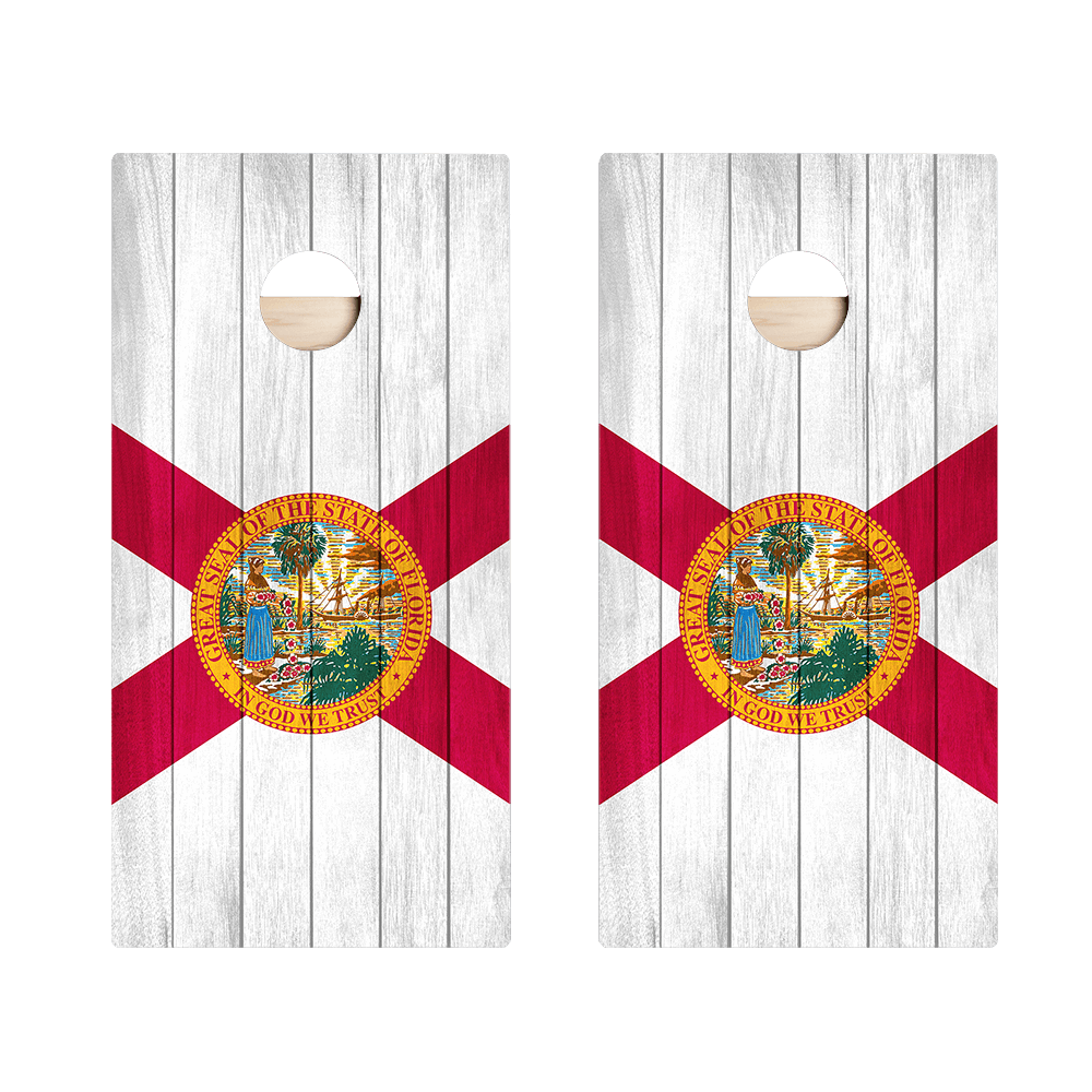 Florida Flag Star Cornhole Boards