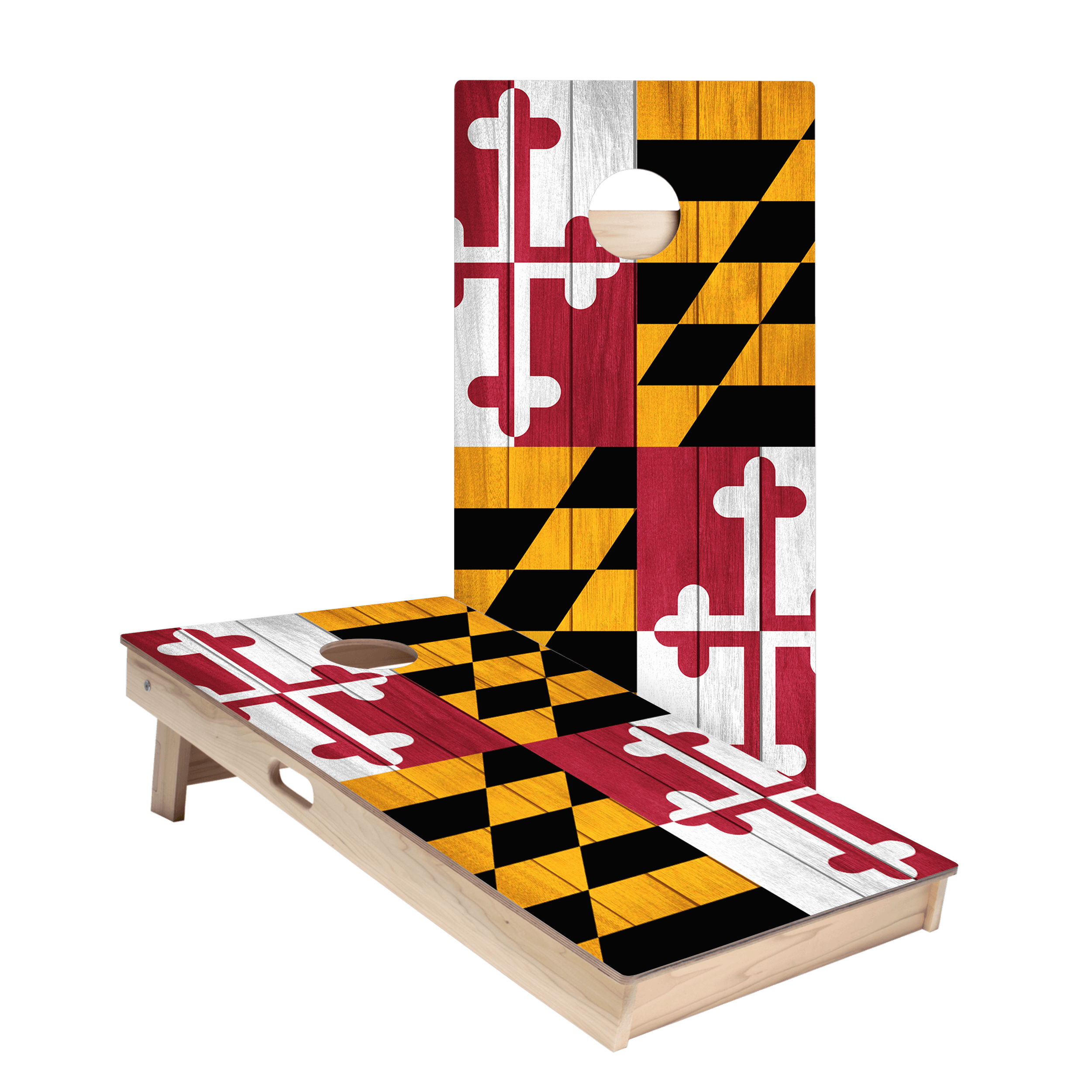 Maryland Flag Star Cornhole Boards