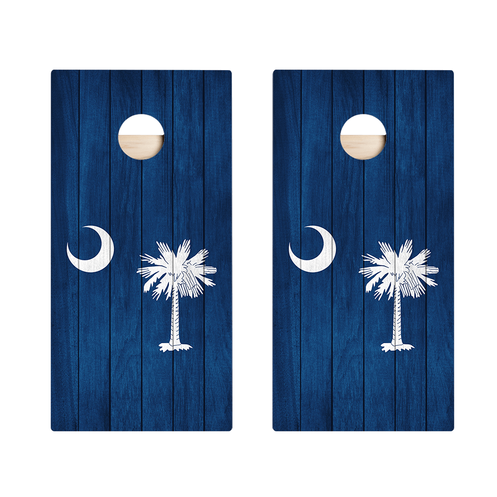 South Carolina Flag Star Cornhole Boards
