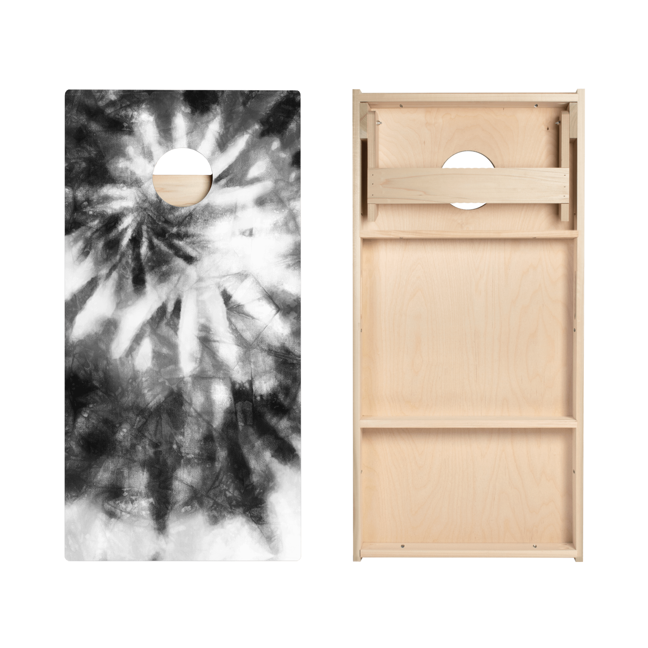 Tie-Dye Black And White Star Cornhole Boards