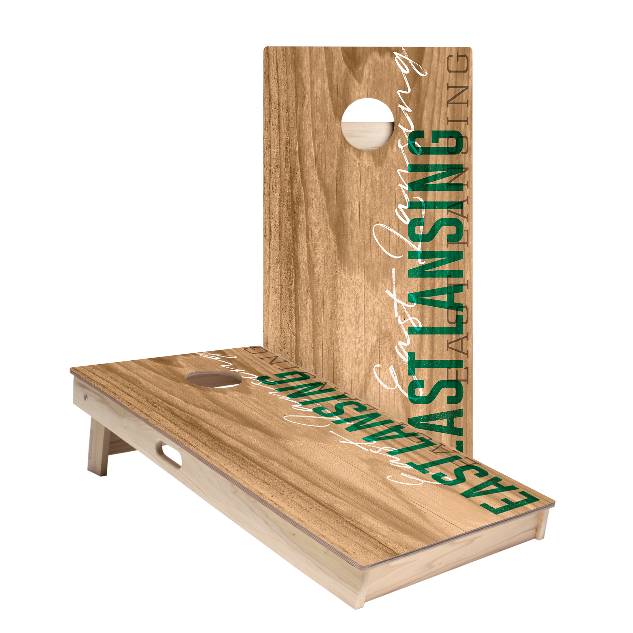 East Lansing Campus Gameday Star Cornhole Boards