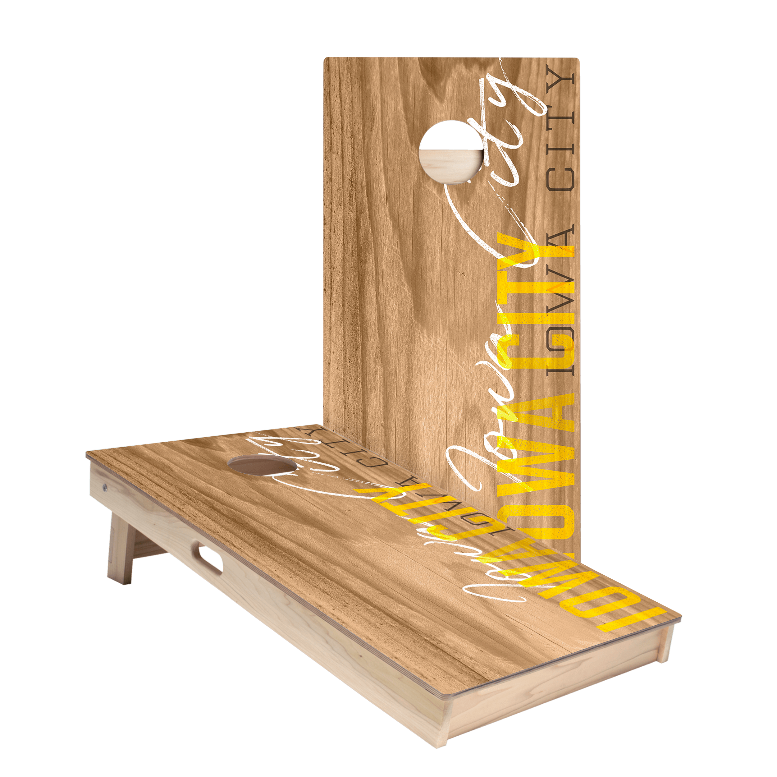 Iowa City Campus Gameday Star Cornhole Boards
