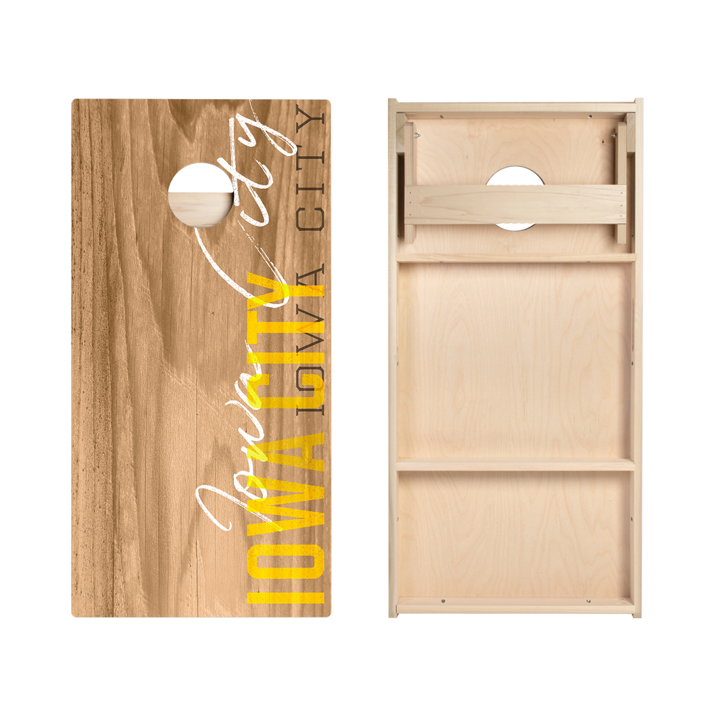 Iowa City Campus Gameday Star Cornhole Boards
