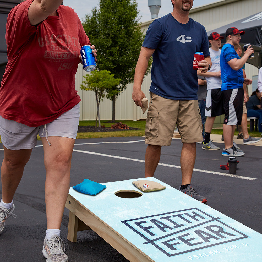 Faith Over Fear Star Cornhole Boards
