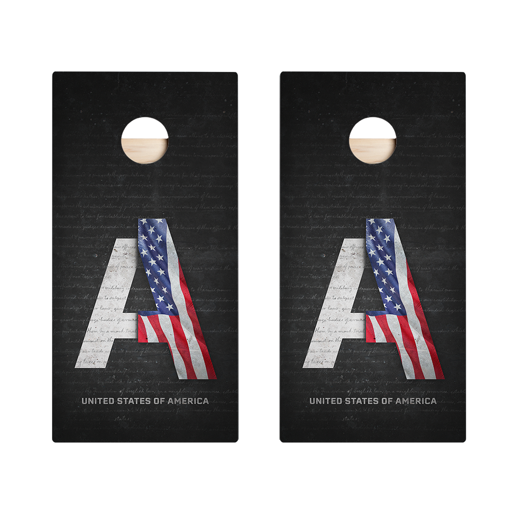 United States Flag Constitution Star Cornhole Boards