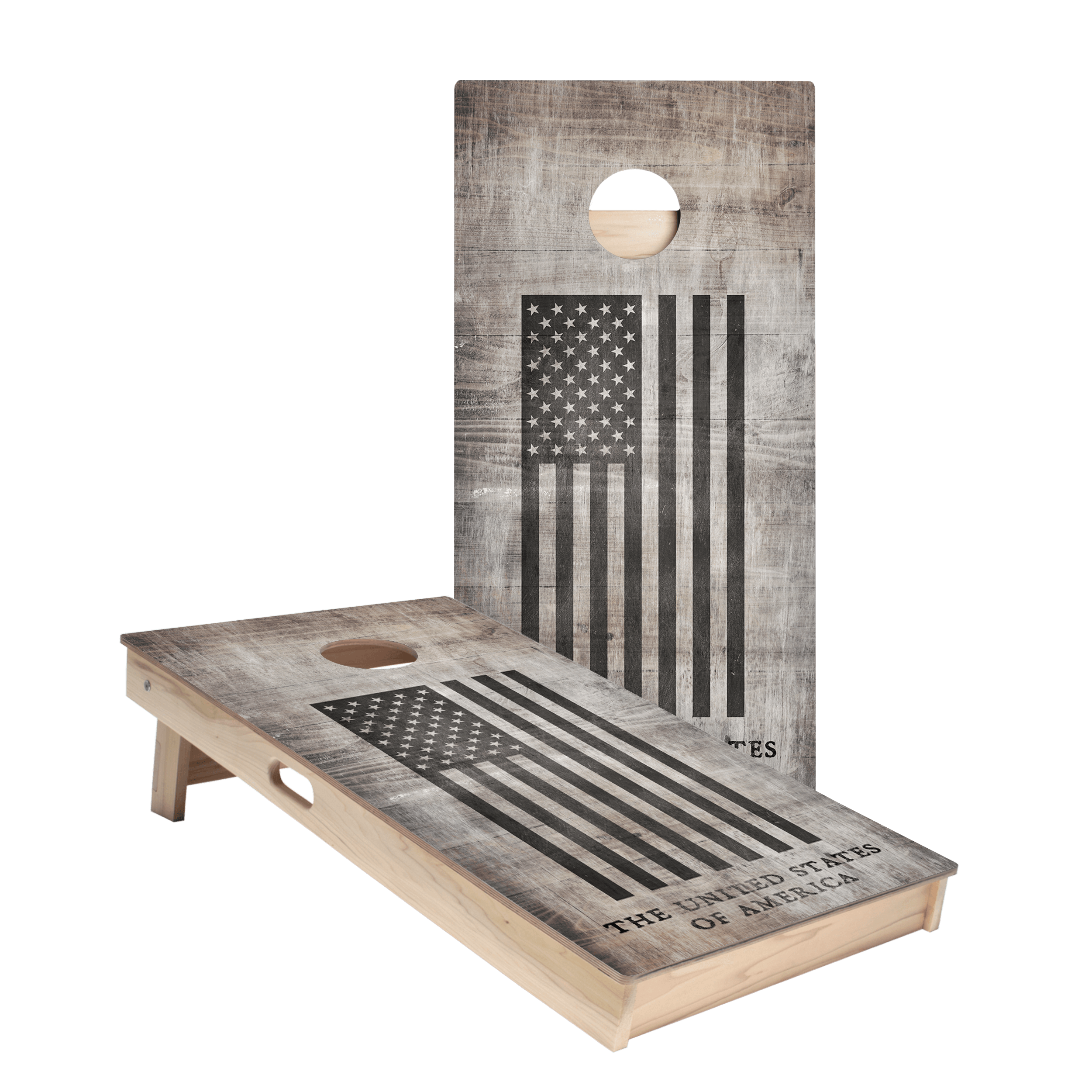 Full American Black Flag Star Cornhole Boards