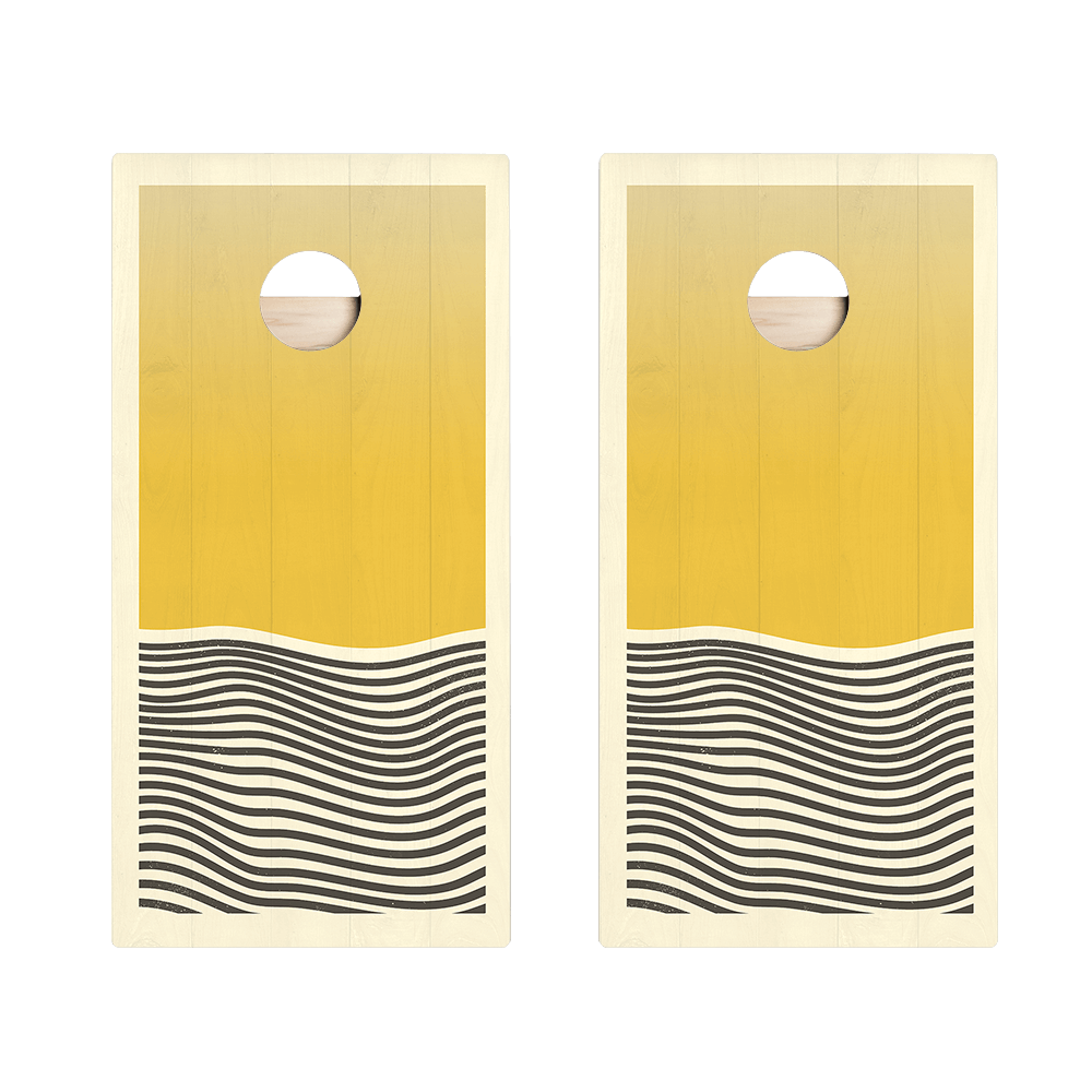 Yellow Waves Star Cornhole Boards