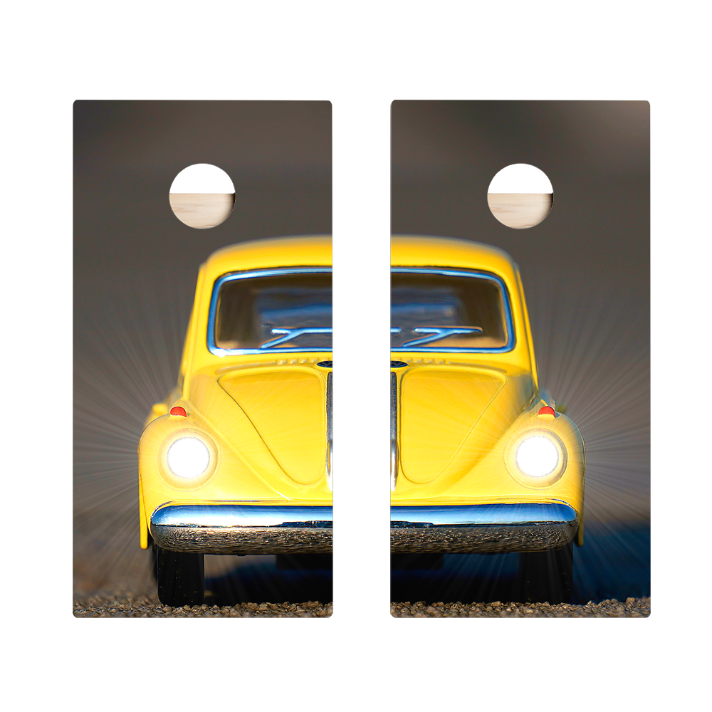 Mini Yellow Car Star Cornhole Boards