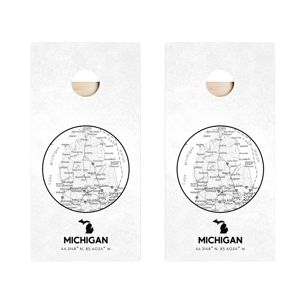 Michigan State Map Star Cornhole Boards