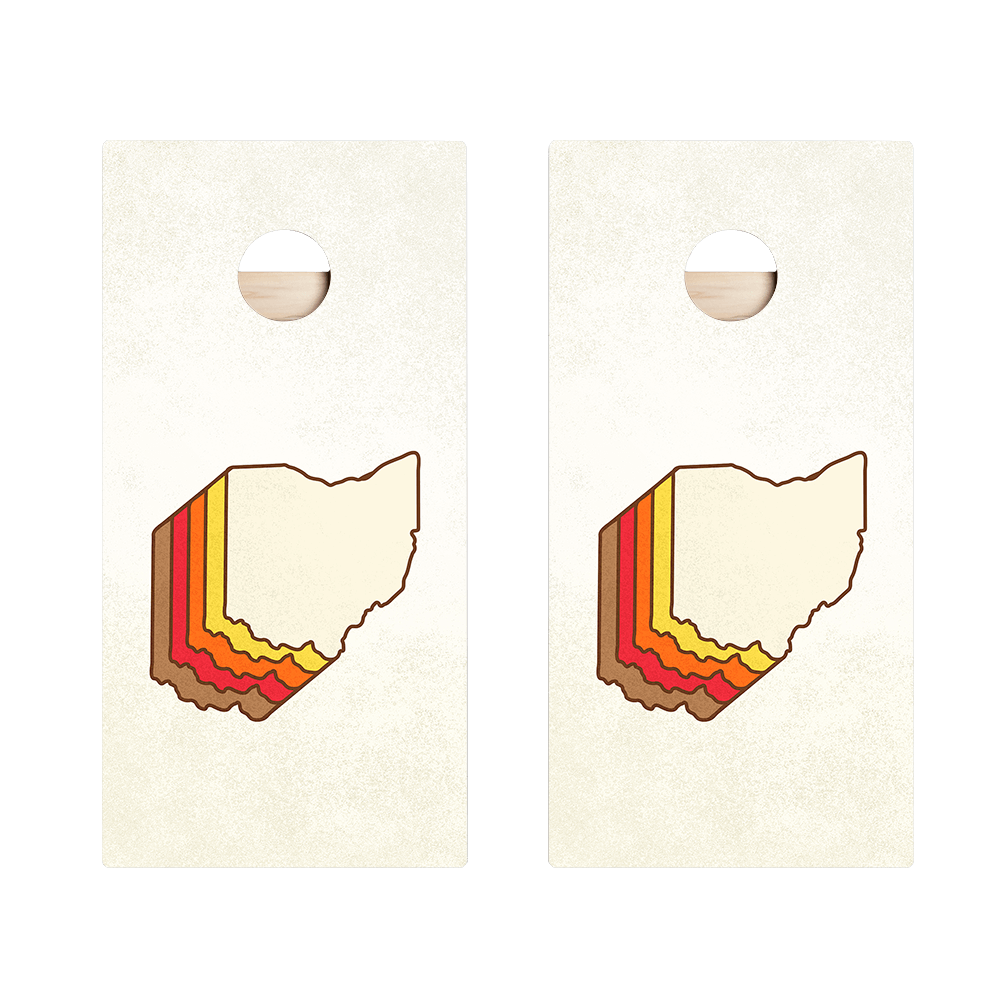 Retro Ohio Star Cornhole Boards